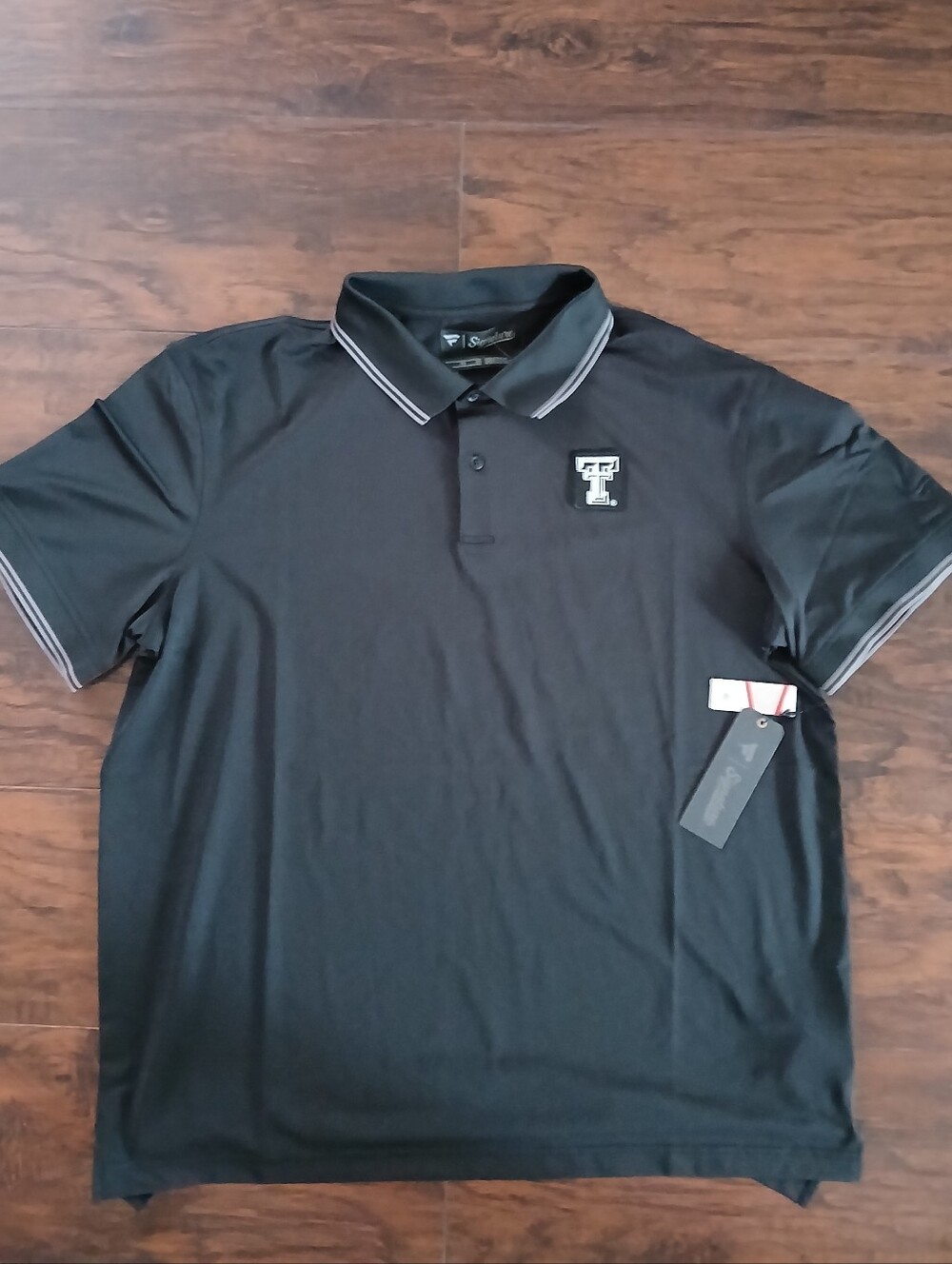 Men's Black Texas Tech Polo with Contrast Trim - T Logo
